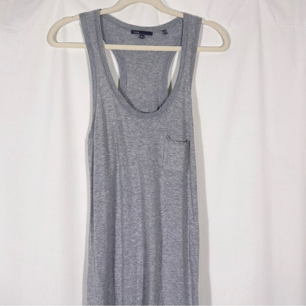 Vince Gray Cotton Sleeveless Maxi Dress - Picture 2 of 5